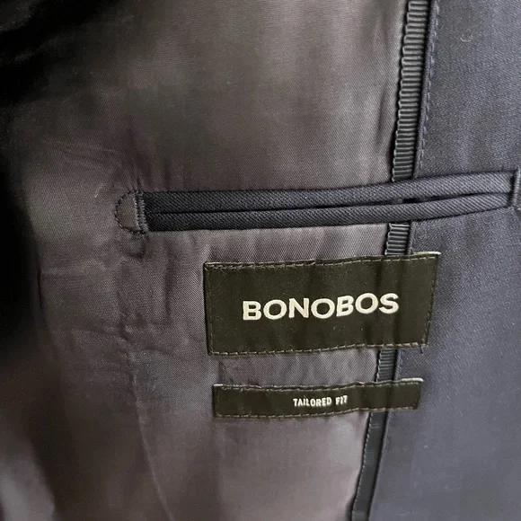 Bonobos Navy Suit : Coat 40S Tailored // Pants 32x30 Slim